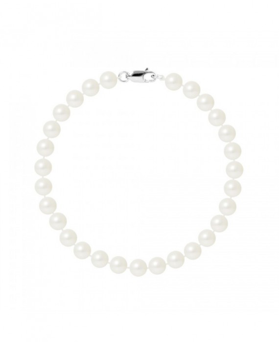 Bracelet Rang de Véritables Perles & Fermoir Or Blanc