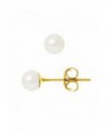 Boucles d'Oreilles Or Jaune orné de Véritables Perles