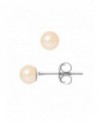 Boucles d'Oreilles Or Blanc orné de Véritables Perles