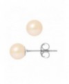 Boucles d'Oreilles Or Blanc orné de Véritables Perles