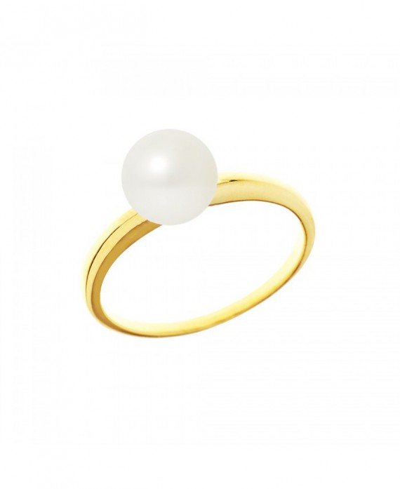 Bague Jonc Or JAUNE Véritable Perle